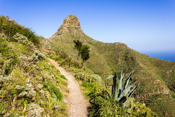 Mountains and Ocean coast near Monte Taborno, Canary Islands, Spain