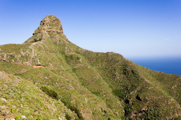 Mountains and Ocean coast near Monte Taborno, Canary Islands, Spain