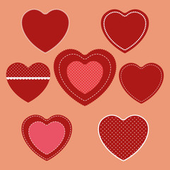 Fototapeta na wymiar Set of love hearts. Vector illustration, eps 8.