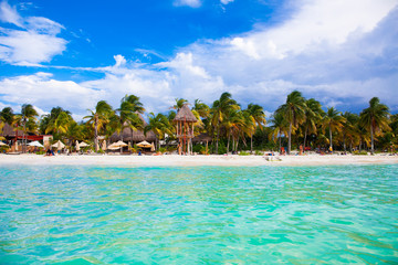Colorful Isla Mujeres island near Cancun in Mexico - obrazy, fototapety, plakaty
