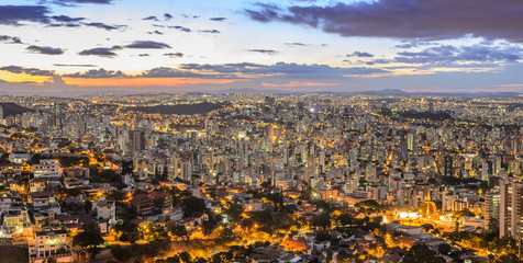 View of Belo Horizonte after sunset , Minas Gerais , Brazil .