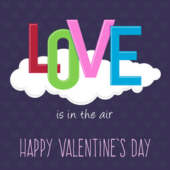 Love Word Background Happy Valentine Greetings