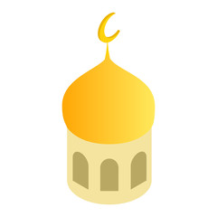 Obraz premium Mosque dome isometric 3d icon