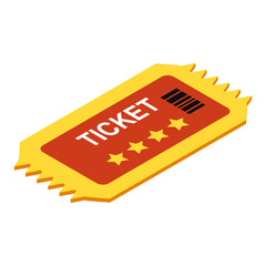 Ticket isometric 3d icon