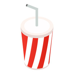 Paper cups with drink isometric 3d icon