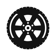 Black wheel flat icon