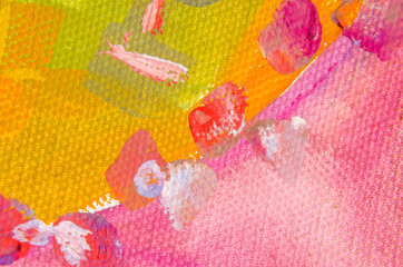 Obraz premium macro of smudges of paint on textured canvas
