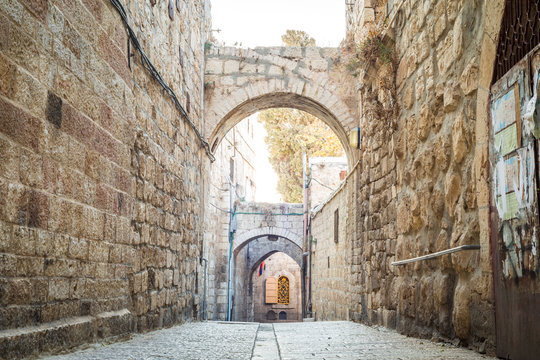 Steep street of Jerusalem, Israel
