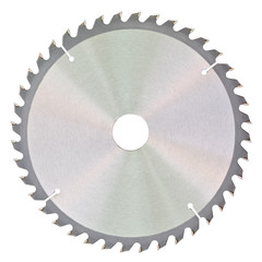 Circular saw blade isolated on white background without shadows