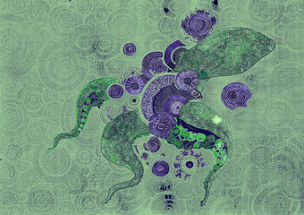 illustration circles pattern octopus decorative artistic symbol