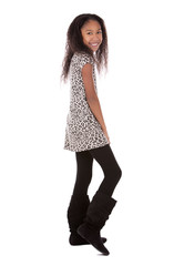 ethnic girl on white background