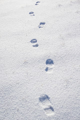 footprints on snow