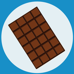 Chocolate bar icon, modern minimal flat design style, vector illustration