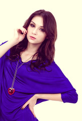 image of a beautiful woman shot in blue dress