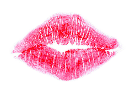 Beautiful red lips mark.