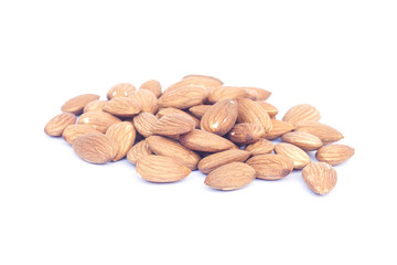 Almond nuts isolated on white background
