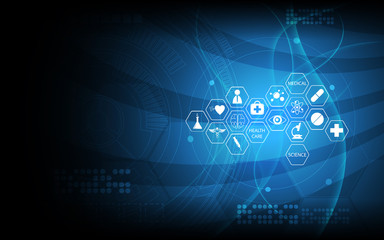 vector abstract background and medical icon set technology innovation concept design