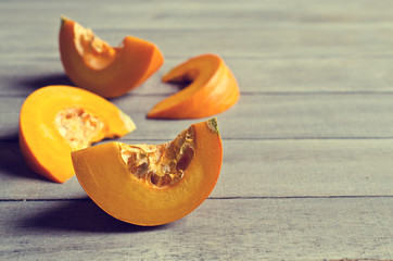Pumpkin slices with seeds