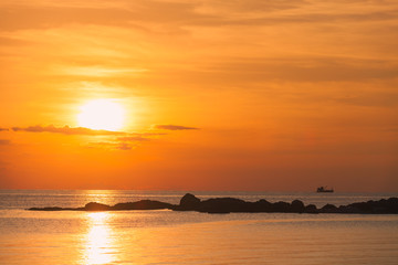 Sunset scene in koh phangan, Surat Thani, Thailand