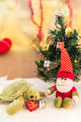 santa claus with turtle
