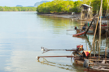 thai long tail fishing boat