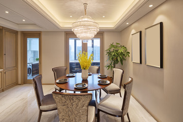 interior of luxury dining room