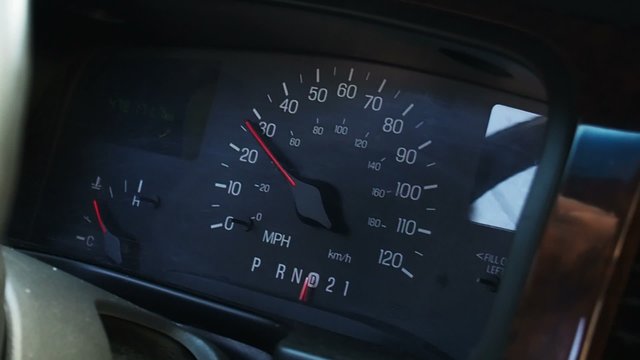 Limousine speedometer close up