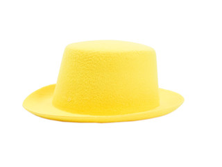 Bright yellow hat with a brim - 99303143