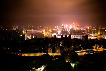 Fototapeta na wymiar China Chongqing city skyline at night