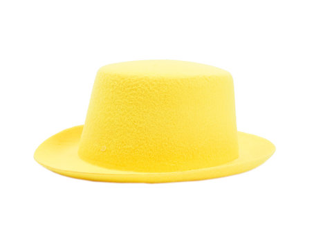 Bright yellow hat with a brim