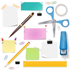 Office supplies vector set