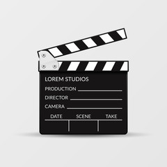 Realistic vector movie clapperboard
