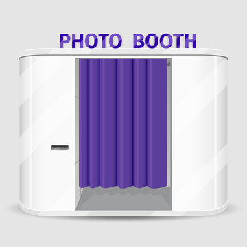 White photo booth vending machine. Vector illustration