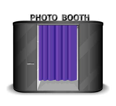 Black photo booth vending machine. Vector illustration