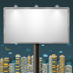 Blank billboard at night time