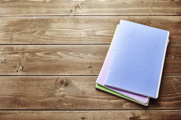 Files. Pile of paperwork on Wooden desk