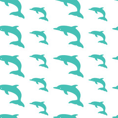 dolphin vector art background design for fabric and decor. Seaml