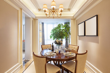interior of luxury dining room