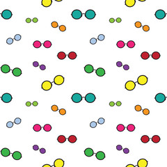 Vector seamless pattern with glasses on white background. wallpa