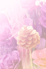 bouquet of artificial flower with color filter and soft focus
