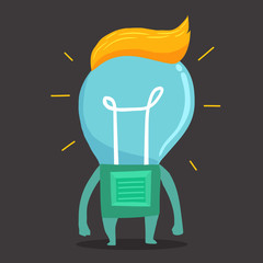 Blue light bulb boy