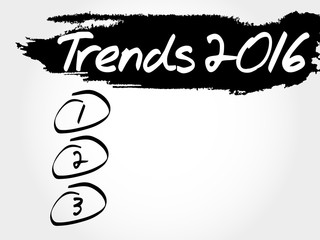 Trends 2016 blank list, business concept