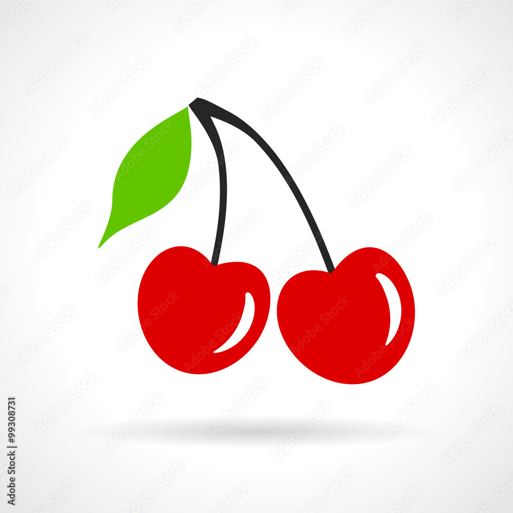 Wall mural cherry vector icon - Wall murals