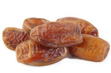 Dried dates isolated on white