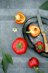 Red pepper, top view