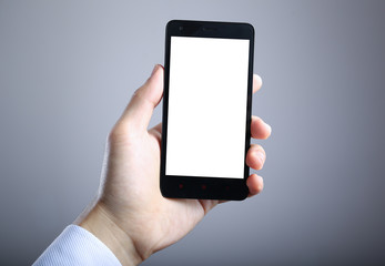 Hand With Blank Smart Phone