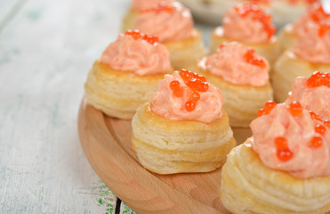 Canape with salmon mousse