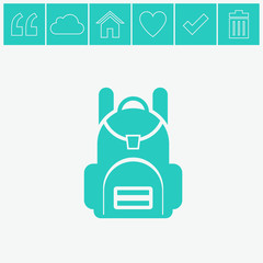 Obraz premium School backpack vector icon.