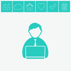 Office worker vector icon.