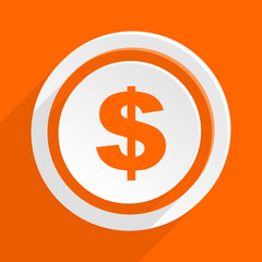 us dollar orange vector icon